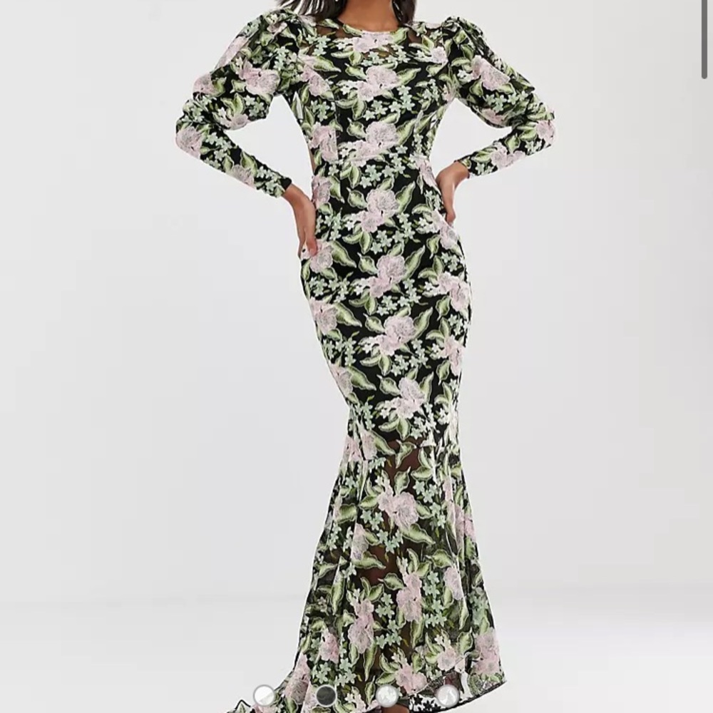ASOS embroidered formal floral dress